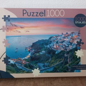 Jigsaw Puzzles - Santorini Sunset  - Inclusief Puzzelmat