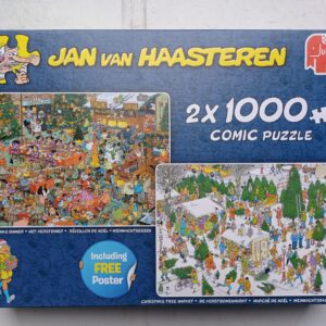 Jan van Haasteren - Het Kerstdiner - De Kerstbomenmarkt - 2x1000