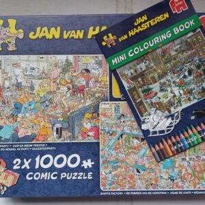 Jan van Haasteren - Oud en Nieuw Feestje - De Fabriek van de Kerstman - Met het Kleurboek erbij - 2x1000