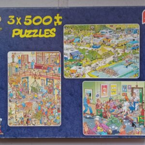 Jan van Haasteren - At the Dentist - Camping Chaos - Moving Day - 3x500